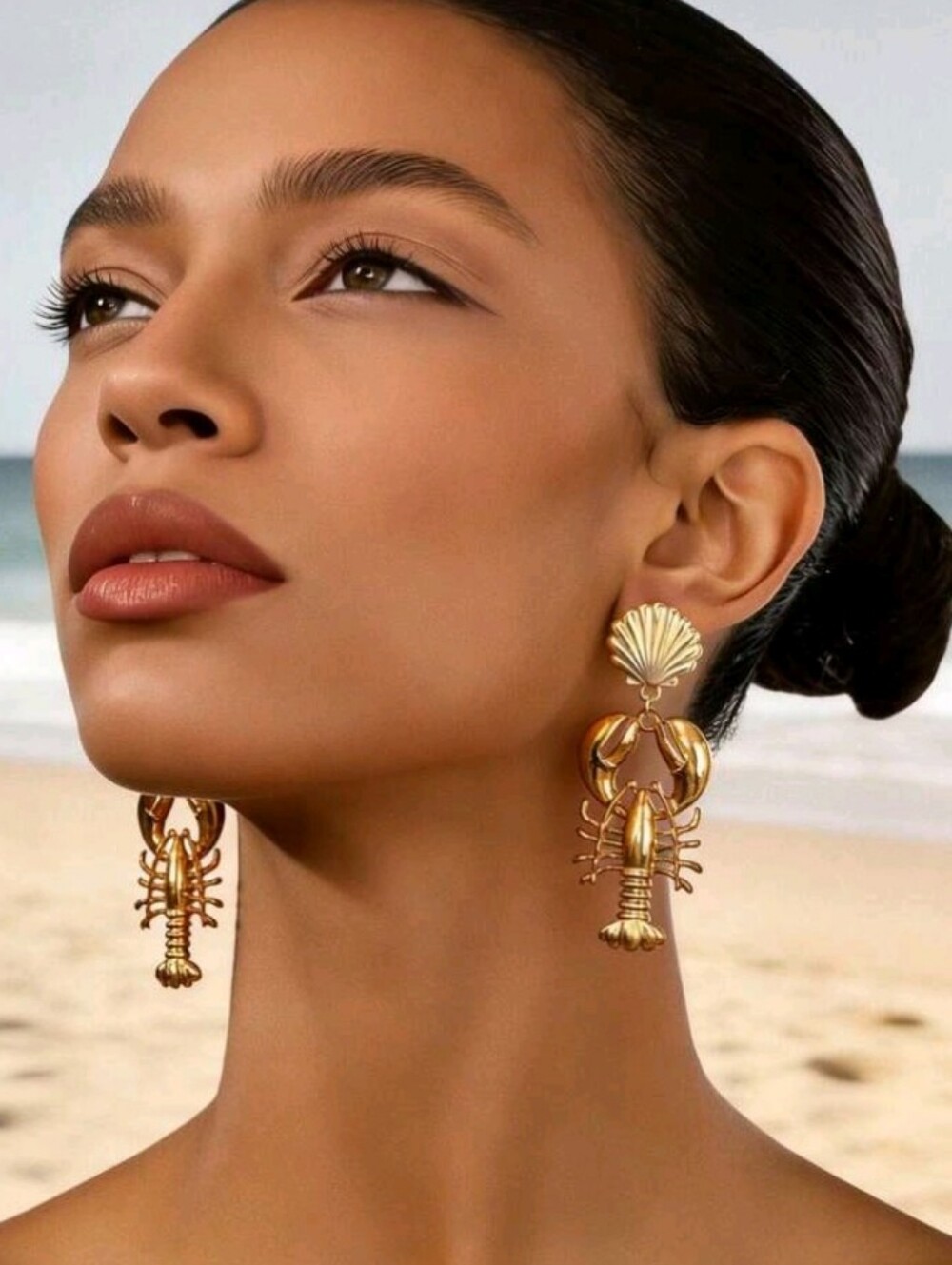NEW! Unique Gold Lobster Drop Statement Earrings - Women Jewelry